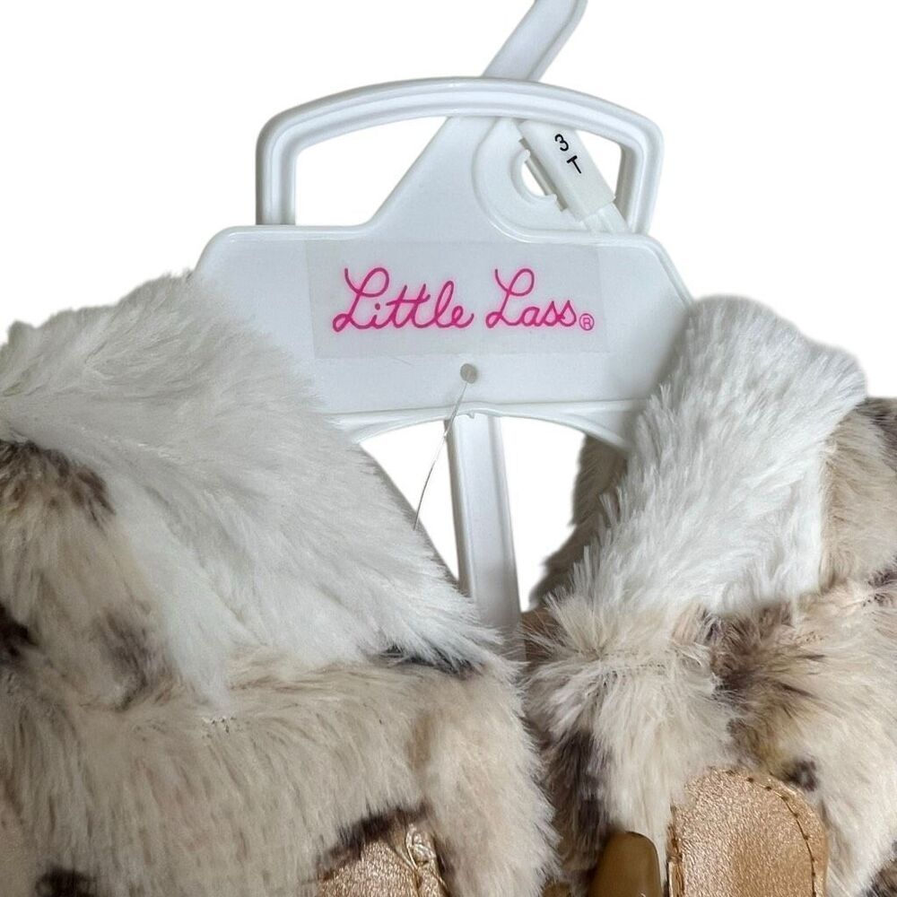 NEW Little Lass 3 Pc Outfit Faux Fur Vest, Top & Sparkle Jegging 3T - Picture 5 of 11